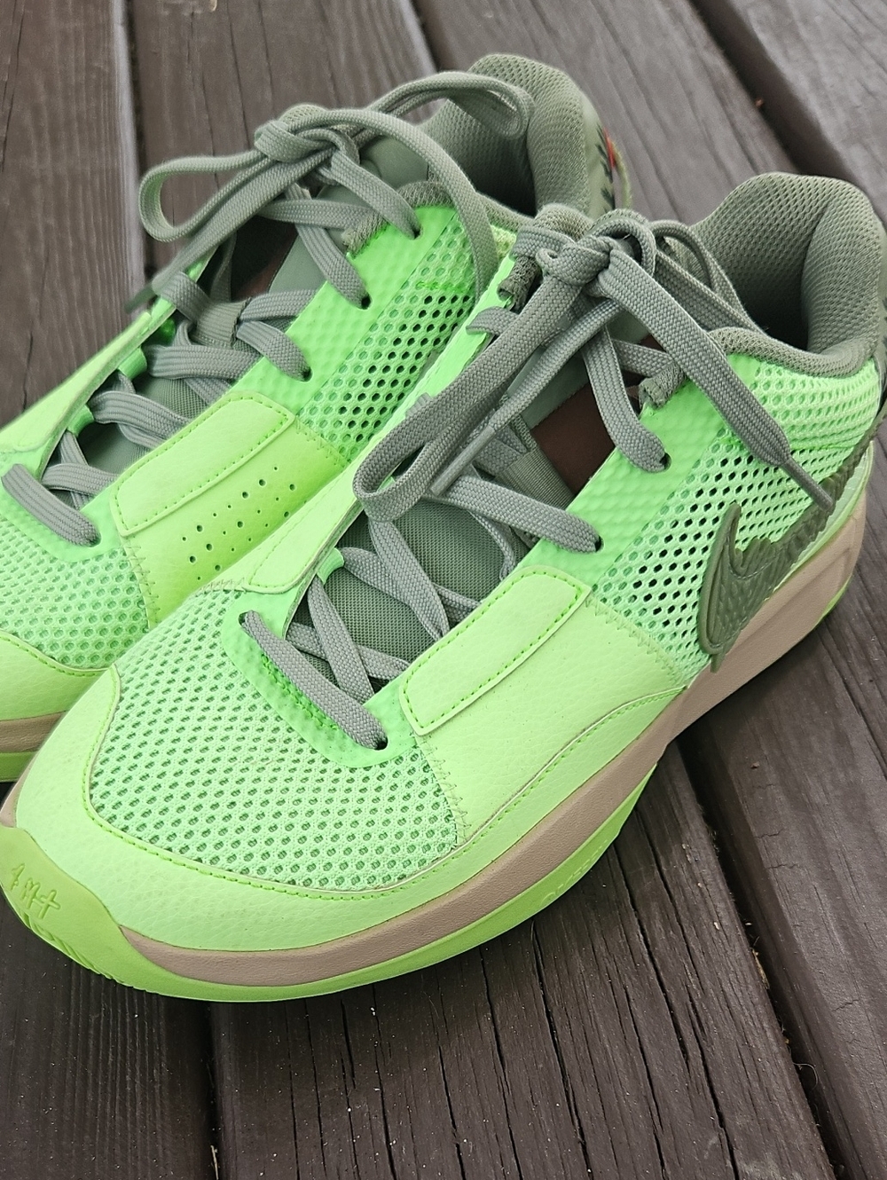 Nike Neon Green Athletic Sneakers - Youth Performance Shoes, Size 8.5